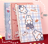 Agenda A5 con espiral, diseño de dibujos animados, 60 hojas, logotipo personalizado, MOQ bajo, material escolar, diario impreso, cuaderno, lote mixto