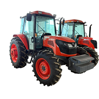 Digunakan untuk Traktor Pertanian 4WD 95HP Diesel Turbocharged dengan Gearbox 12-Percepatan, Kabin AC Tertutup untuk Lahan Sawah dan Lahan Kering