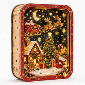 Ornements en bois personnalisés en gros pour Noël, peinture diamant, puzzle 3D, miniatures, artisanat en bois DIY - Product Image 2
