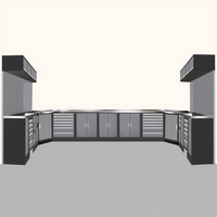Système d'armoires de travail en métal, chariot à outils mobile modulaire de 72 pouces, armoire à outils pour réparation automobile, combinaison d'armoires de rangement