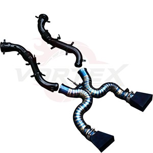 Sistema de Escape Vortex Pie Cut Blue Titanium X-Pipe con Downpipe para McLaren MP4-12C 650S 3.8T BiTurbo V8, Kit de Tuning Deportivo de Competición - Product Image 2