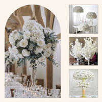 Arrangements floraux faits main multi-styles personnalisés, boules de fleurs artificielles en soie, centres de table de mariage