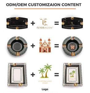 Cenicero de cigarro de cerámica de porcelana con ranura de lámina de oro de lujo de forma redonda con diseño de logotipo personalizado y caja de regalo - Product Image 5