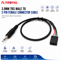 Câble audio TRS mâle 3,5 mm vers terminal femelle 3 broches, assemblage de faisceau de câbles pour système audio de voiture et haut-parleurs, fabriqué en usine