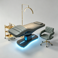 Table de massage chauffante de luxe à 3 moteurs, lit de massage électrique pour esthéticiennes, salon de beauté, lits pour extensions de cils