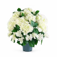 Grande plante artificielle d'hortensia blanc et bleu de 70 cm en pot, buisson d'hortensia pour décoration intérieure, table, mariage, fête, fleur en pot