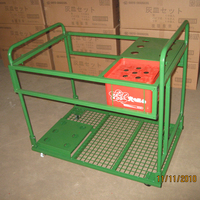 Carrito de limpieza de empuje manual de hierro y Metal de cuatro ruedas duradero OEM Carro de herramientas de limpieza de taller personalizable para sitios de construcción