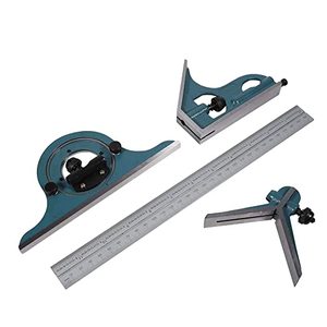 Combination Square Set Stainless Steel Combination Tri Square 0-180 Angle Ruler Protractor Layout Level Measuring Tool For Carpe