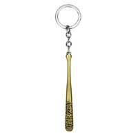 Gantungan Kunci Logam Ringan Berbahan Zinc Alloy dengan Cetakan UV, Bentuk Tongkat Baseball, Mainan Senjata