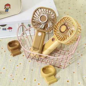 Portable Desk <b>Fan</b> With <b>Stand</b> Rechargeable Battery 5W DC Motor Handheld Three Speeds Summer Cooling Hands-Free Operation - Product Image 2