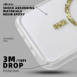 Coques de téléphone vierges en époxy transparent pour impression UV, coque de téléphone magnétique transparente mate en TPU avec paillettes pour iPhone 16 15 14 13 Pro Max - Product Image 6