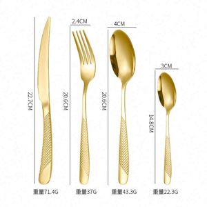 Stainless Steel SS410 Cutlery <b>Star</b> Diamond Cutlery Set Silverware Gold Plated <b>Star</b> Diamond Handle Flatware - Product Image 3