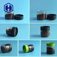 Vente en gros de pots en plastique PET ronds de 438 ml sans BPA, empilables, avec couvercle anti-fuite, de qualité alimentaire, pour la conservation des aliments en conserve, des collations, des bonbons, des biscuits