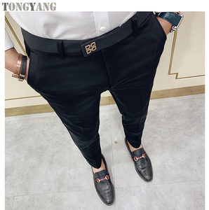 TONGYANG nuovi <span class=keywords><strong>pantaloni</strong></span> da uomo primavera e autunno <span class=keywords><strong>pantaloni</strong></span> Slim da uomo coreani Casual piedi <span class=keywords><strong>pantaloni</strong></span> elasticizzati semplici <span class=keywords><strong>pantaloni</strong></span> di colore solido - Product Image 5