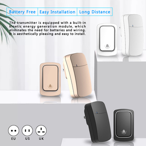 Sonnette sans fil auto-alimentée longue portée 150 mètres, sans batterie, prise US EU UK, sonnette sans fil auto-alimentée - Product Image 5