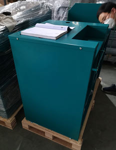 Mesa de caixa de checkout mesa em aço inox topo de grãos de metal balcão recepção secretária registo - Product Image 3