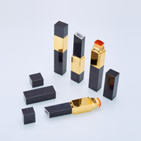 Double tête avec pinceau pour fond de teint Or Noir Carré Conteneur pour fond de teint Bâton de surbrillance Paquet de maquillage vide