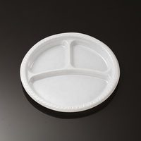 Vente en gros d'usine : Vaisselle jetable en PS de 14g, assiettes en plastique à trois compartiments pour mariage, plateau de fête en plastique, vaisselle écologique, assiettes en plastique pour mariage