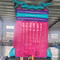 Toboggan aquatique gonflable couleur vive avec grande piscine, toboggan aquatique à une voie pour enfants, idéal pour les fêtes d'été, structure aquatique gonflable