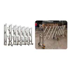 <strong>Expandable</strong> Accordion <strong>Safety</strong> <strong>Barrier</strong> Fence Portable Retractable Aluminum Alloy Silver Gate Customizable Length for Traffic Crowd - Product Image 2