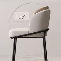 Chaises de Salle à Manger Modernes en Tissu de Luxe avec Pieds en Métal pour la Maison et le Salon