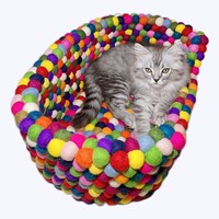 Nepalesischer Wollfilz Kreatives Buntes Extra-Großes Haustierbett für Katzen & Hunde