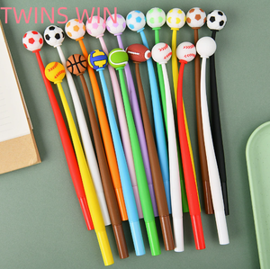 Stylo gel de haute qualité à écriture fluide, en forme de ballon de football, pour étudiants, papeterie souvenir, 0,5 mm, silicone, écologique et durable - Product Image 3