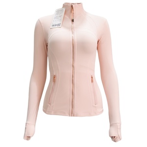 Chaqueta Deportiva de Yoga para Mujer, Delgada y Moldeadora, de Spandex/Nylon, Color Oro Rosa, Tercera Generación, Sin Malla, Cuello Alto, Absorbe el Sudor - Product Image 2
