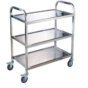 Stainless Steel Three Tier <b>Cart</b> 950x500x950mm For Kitchen And Medical Use With Silent Wheels - Product Image 1
