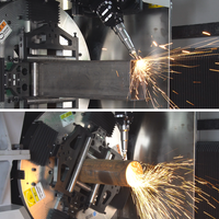 Machine de découpe laser 5 axes à tête pivotante 3D pour profilés en I, en H, tubes et tuyaux en acier, avec fonction de découpe biseautée