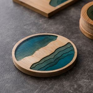Manufacture Bamboo Reusable Chinese Style Tea Coaster Set with Cup Holder and Tea Tray for Tea Ceremony Eco-Friendly - Product Image 4
