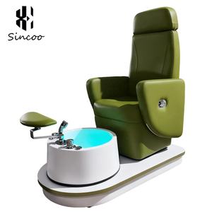New Green Electric Glass Spa Massage Foot Pedicure <b>Chair</b> with Customizable Colors Drainage Pump with Colorful Lights - Product Image 1
