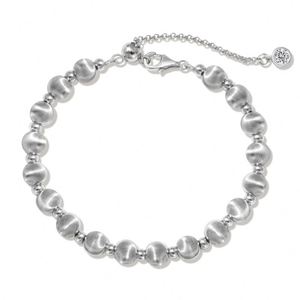 Dylam Charm Chunky 925 Sterling <b>Silver</b> Rhodium 18K Gold Plated 5A Zirconia Circle Bead Beaded <b>Bangles</b> <b>Bracelets</b> for Women - Product Image 1