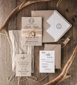 Suite d'invitations de <span class=keywords><strong>mariage</strong></span> rustiques de style traditionnel rose poudré avec enveloppe doublée et cartes de <span class=keywords><strong>remerciement</strong></span> - Product Image 5