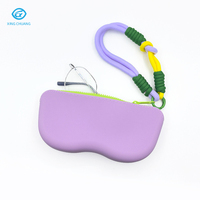 Étui à lunettes en silicone imperméable, pochette à lunettes personnalisable avec logo, étui à lunettes en silicone à fermeture éclair, vente chaude