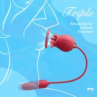Rose 10Zunge Leckender Stoßender Dildo Vibrator Klitoris und Nippel-Stimulator G-Spot Rose Vibrator für Damen Weibliches Sexspielzeug