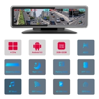 Kamera dasbor 4G Android 10.0, kamera perekam Video HD 360 P dengan navigasi GPS 4 kamera, Monitor jarak jauh aplikasi WiFi