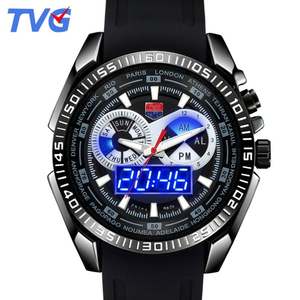 TVG 468IP Mode Homme Montre <span class=keywords><strong>À</strong></span> Quartz Offre Spéciale Bande <span class=keywords><strong>De</strong></span> Silicone Double Affichage Semaine Affichage LED <span class=keywords><strong>Fond</strong></span> Voyage Montre Ensemble - Product Image 2