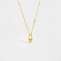 Kalung Liontin Gembok Mini Hati Perak Sterling S925 Berlapis Emas 18k Mewah FUANAY Boho Bijouterie Por Mayor