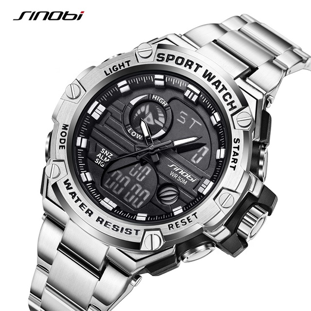 Sinobi Waterproof Smart Digital Watches With Silicone Band Shock Resistant Fashion Wristwatches Saat Relojes Para Hombres