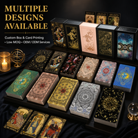 Cartes de tarot personnalisées en gros avec logo OEM, dorure à chaud, jeu de 78 cartes avec boîte, cartes de jeu de société de luxe en PVC imperméable imprimées