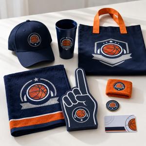 Bulk Custom Basketball Fan Kit OEM ODM Sponsor Activation Giveaway With Cap Rally <b>Towel</b> Cup Foam <b>Hand</b> Wristband Badge - Product Image 1