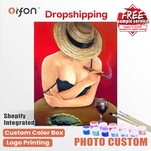 Peinture à l'huile par numéros Orfon, style américain, <span class=keywords><strong>NUDE</strong></span> Seascape, peinture à l'huile faite à la main avec des paillettes, livre de coloriage avec des <span class=keywords><strong>pinceaux</strong></span> en bois - Product Image 1