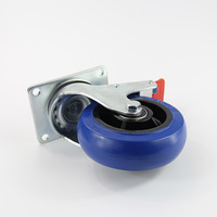 Roulettes de meuble OEM en TPE/TPU, tige simple, structure à bille en acier, roulettes silencieuses pour présentoirs de magasin