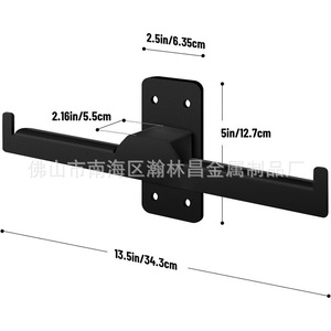 Support mural de rangement robuste noir de 13,5 pouces pour outils et embouts de sèche-cheveux de l'usine de produits métalliques Hanlinchang - Product Image 1