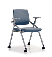 Chaise de conférence de formation exécutive pliable moderne avec siège en tissu, empilable, ergonomique, avec roulettes