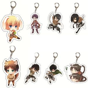 Mode Anime Attaque sur Titan Levi Ackerman <span class=keywords><strong>Eren</strong></span> Jaeger Porte-clés Pendentif Cosplay Double Face Acrylique Garçon Fille Porte-clés Porte-clés - Product Image 1