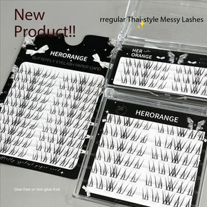 Pestañas de Fibra Reutilizables Estilo Tailandés Irregulares Marca Propia, Banda Súper Suave, Efecto 3D, Seccionales Mixtas, Caja para Realce de Pestañas Naturales - Product Image 1