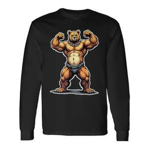 Camiseta de manga larga Muscle Bear con diseño vintage de Leather Pride Gay Daddy - Product Image 1