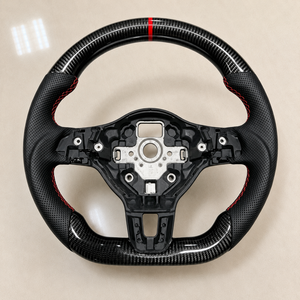 Volante Deportivo de Fibra de Carbono con Luces LED, Modelo Actualizado, para Volkswagen VW Golf MK5 MK6 MK7 7.5 <span class=keywords><strong>GTI</strong></span> GTD R Polo <span class=keywords><strong>GTI</strong></span> CC Passat Tiguan - Product Image 3